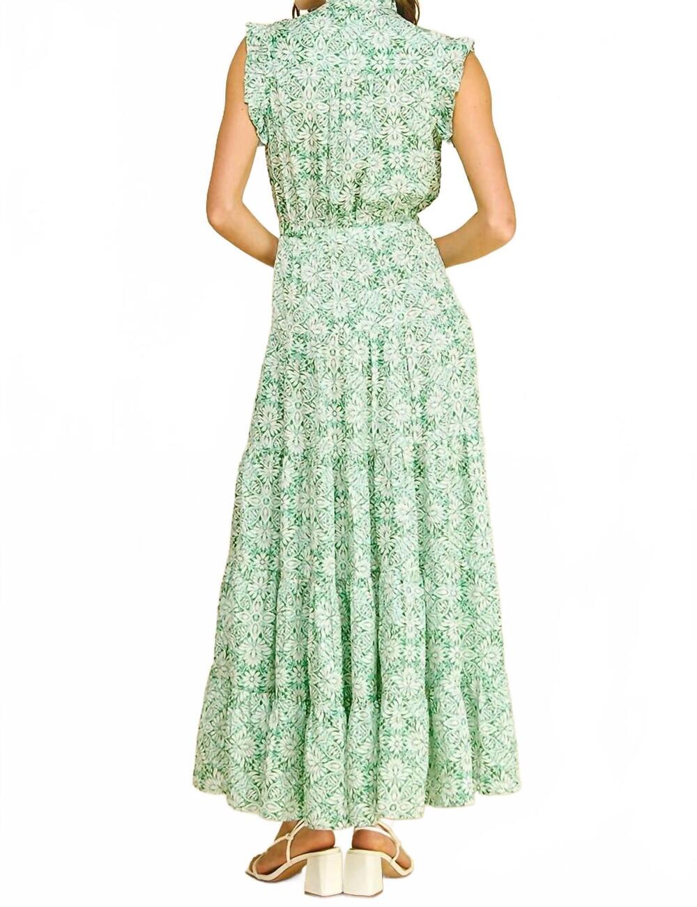 NEW PINCH floral print tiered maxi dress in mint meadow - Picture 2 of 4